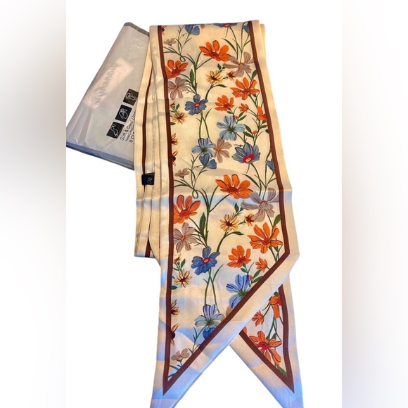 Body Wear Beautiful Floral Scarf 54” long x 5”W NIP - Picture 3 of 6